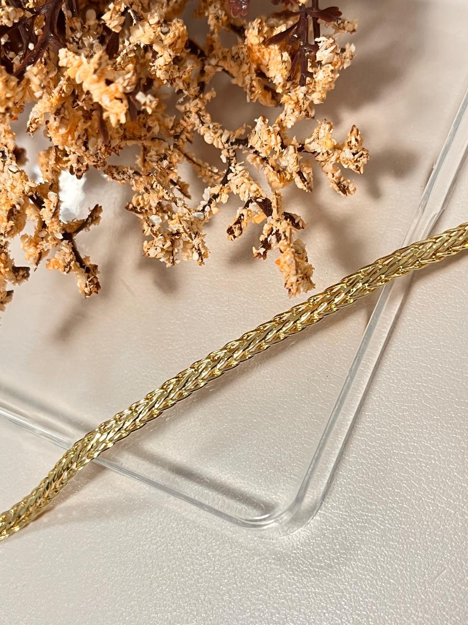 Pulseira masculina Raposa fio de ouro