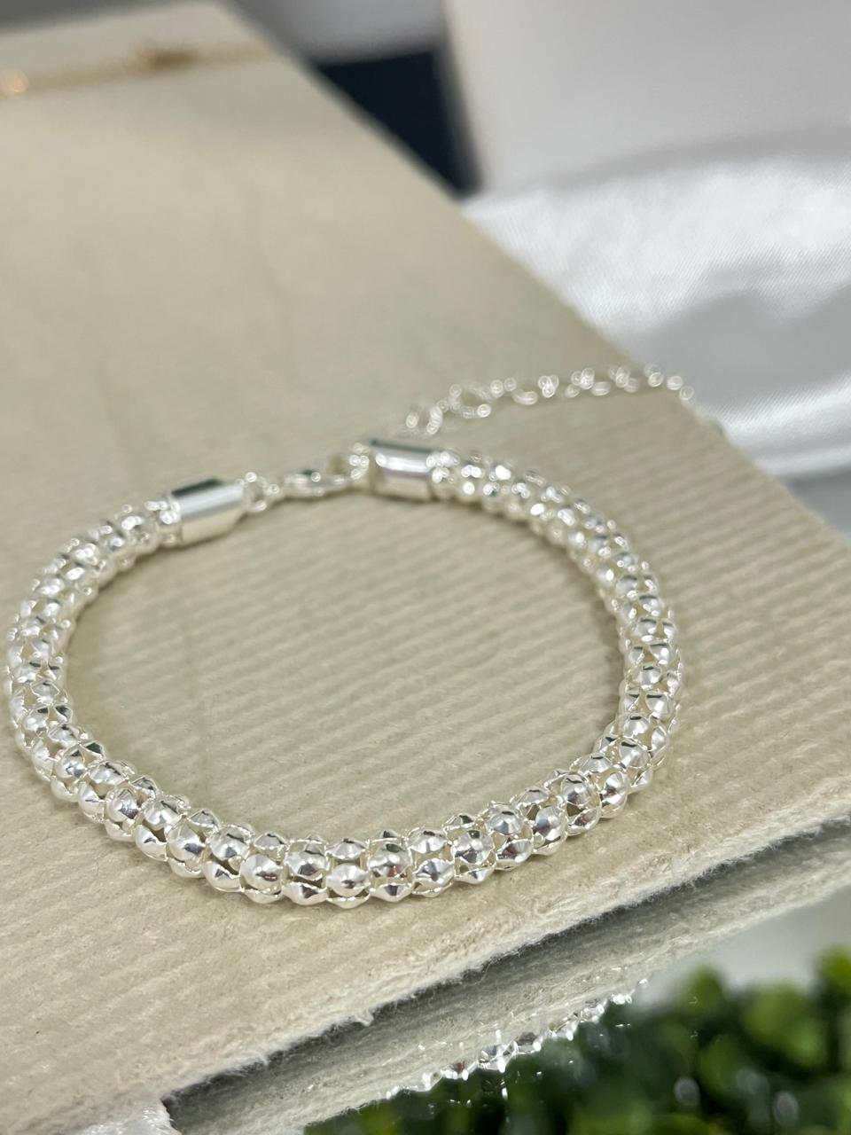 Pulseira pipoca  prata