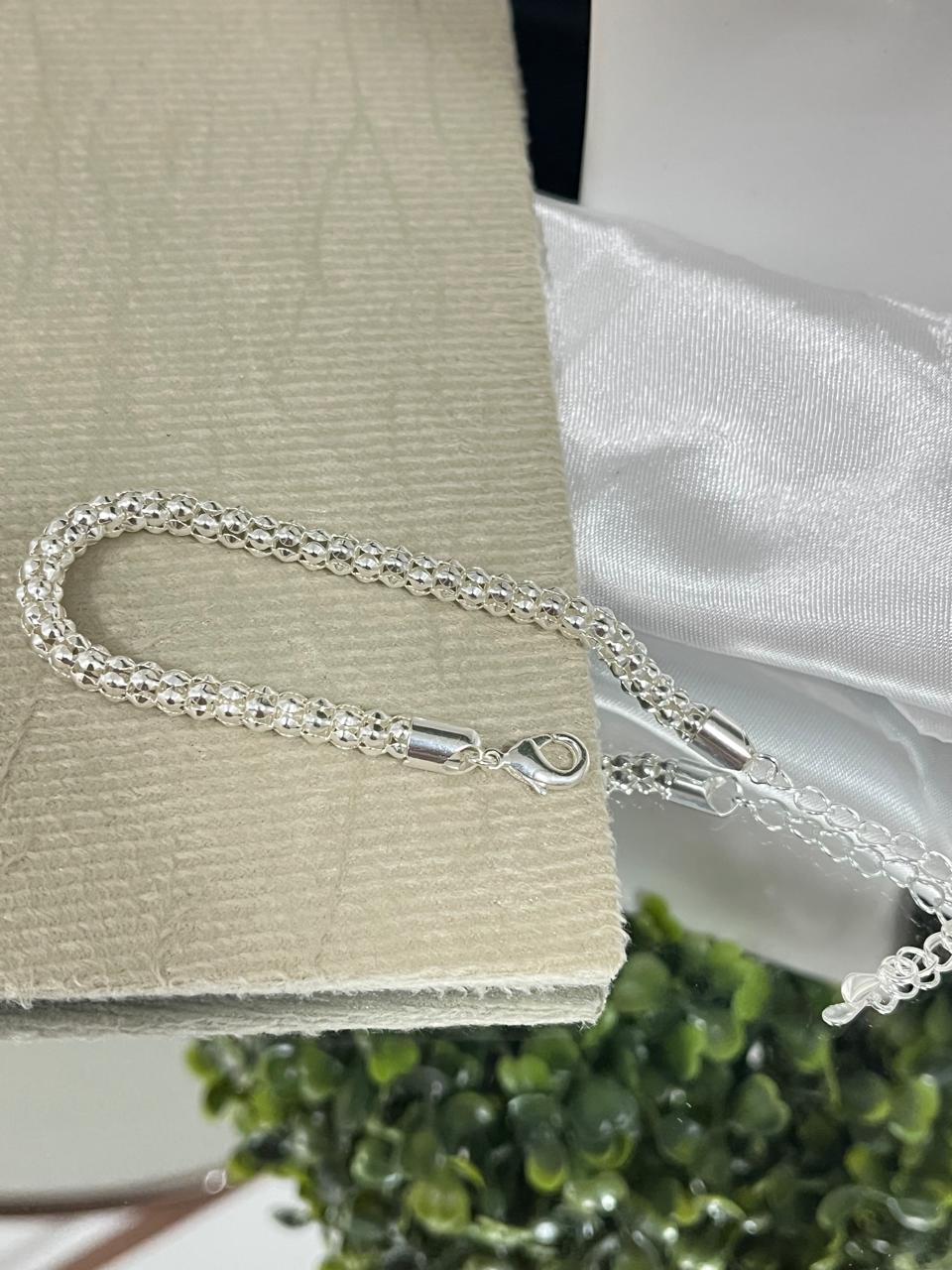 Pulseira pipoca  prata