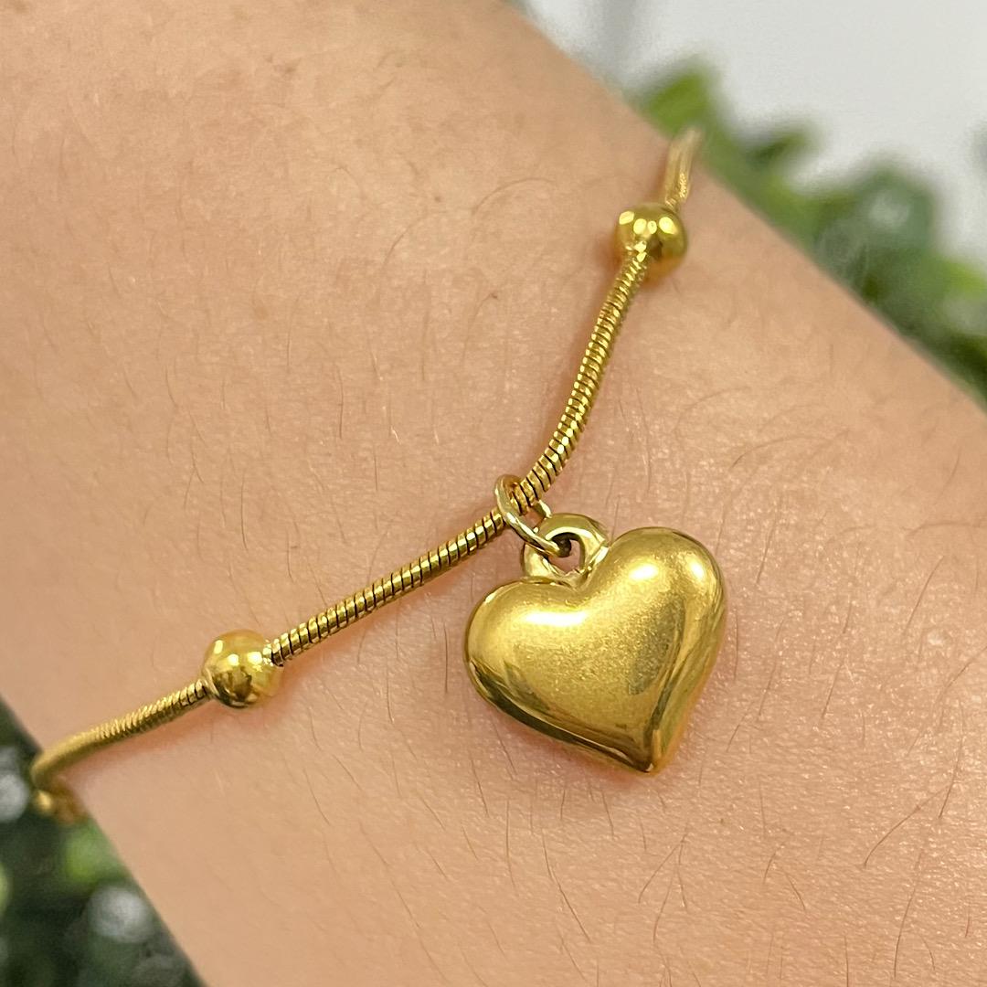Pulseira com pingente coração