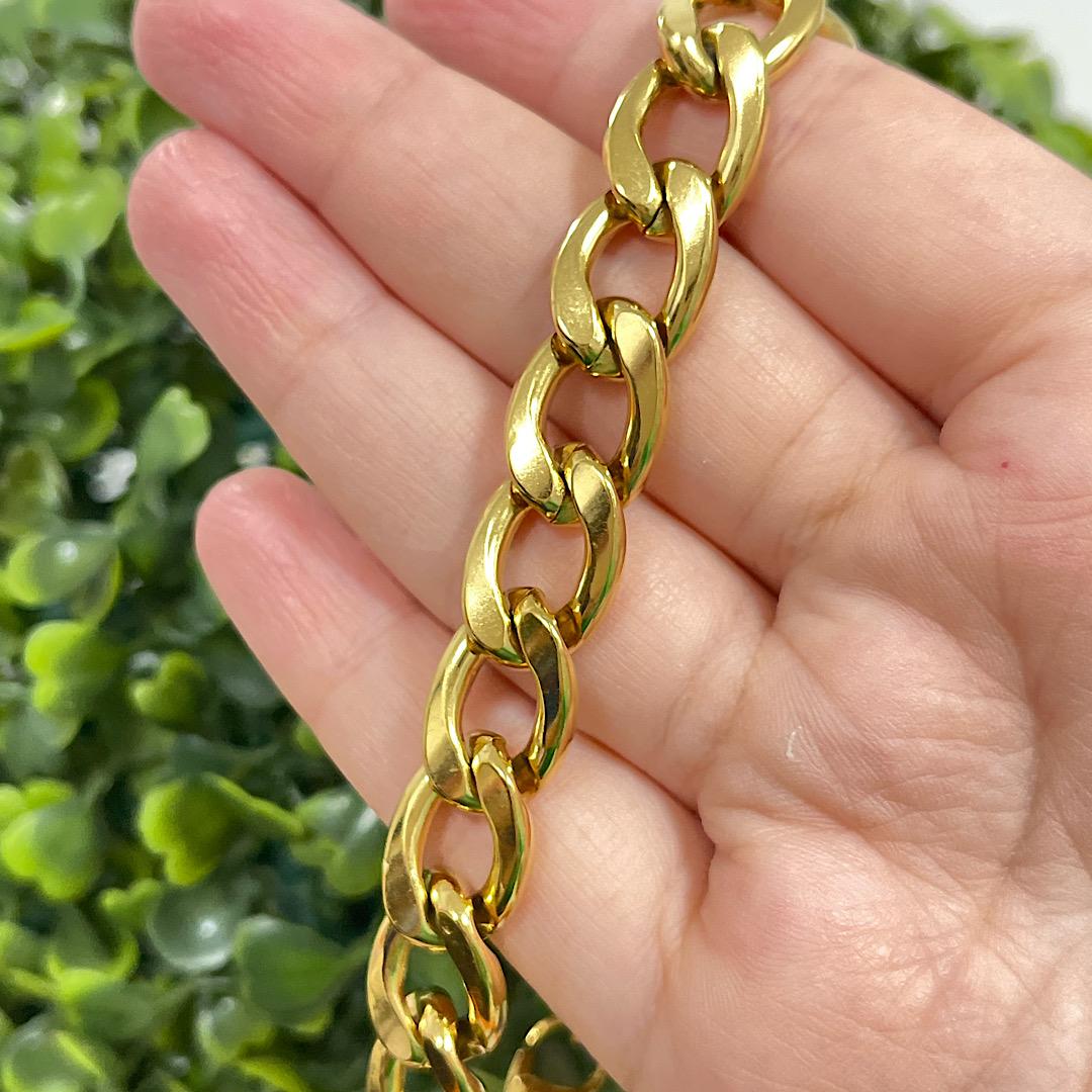 Pulseira masculina no aço