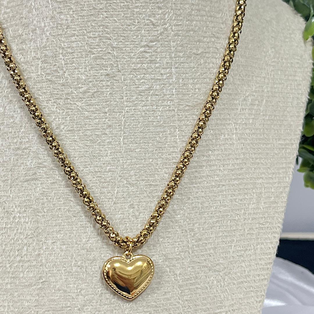 Colar elo pipoquinha com pingente