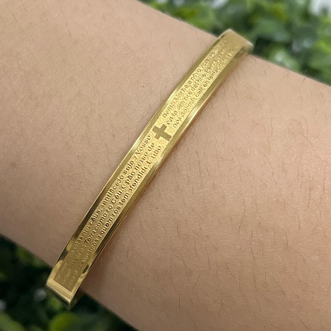 Bracelete de aço dourado