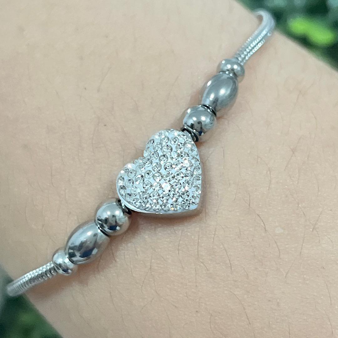 Pulseira com pingente coração