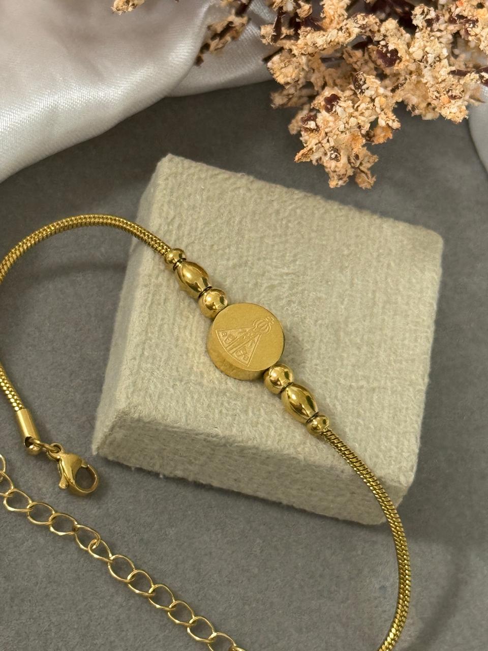 Pulseira com medalha de nossa senhora