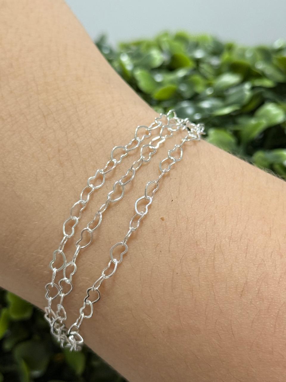 Pulseira três volta elo coração