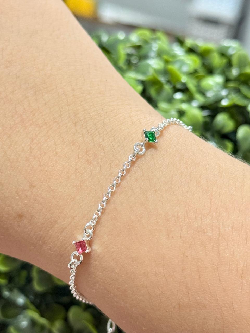 Pulseira Color Rubi Esmeralda Aquá
