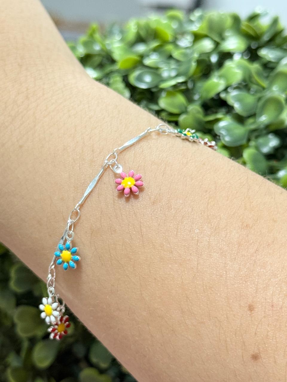Pulseira margarida colorida