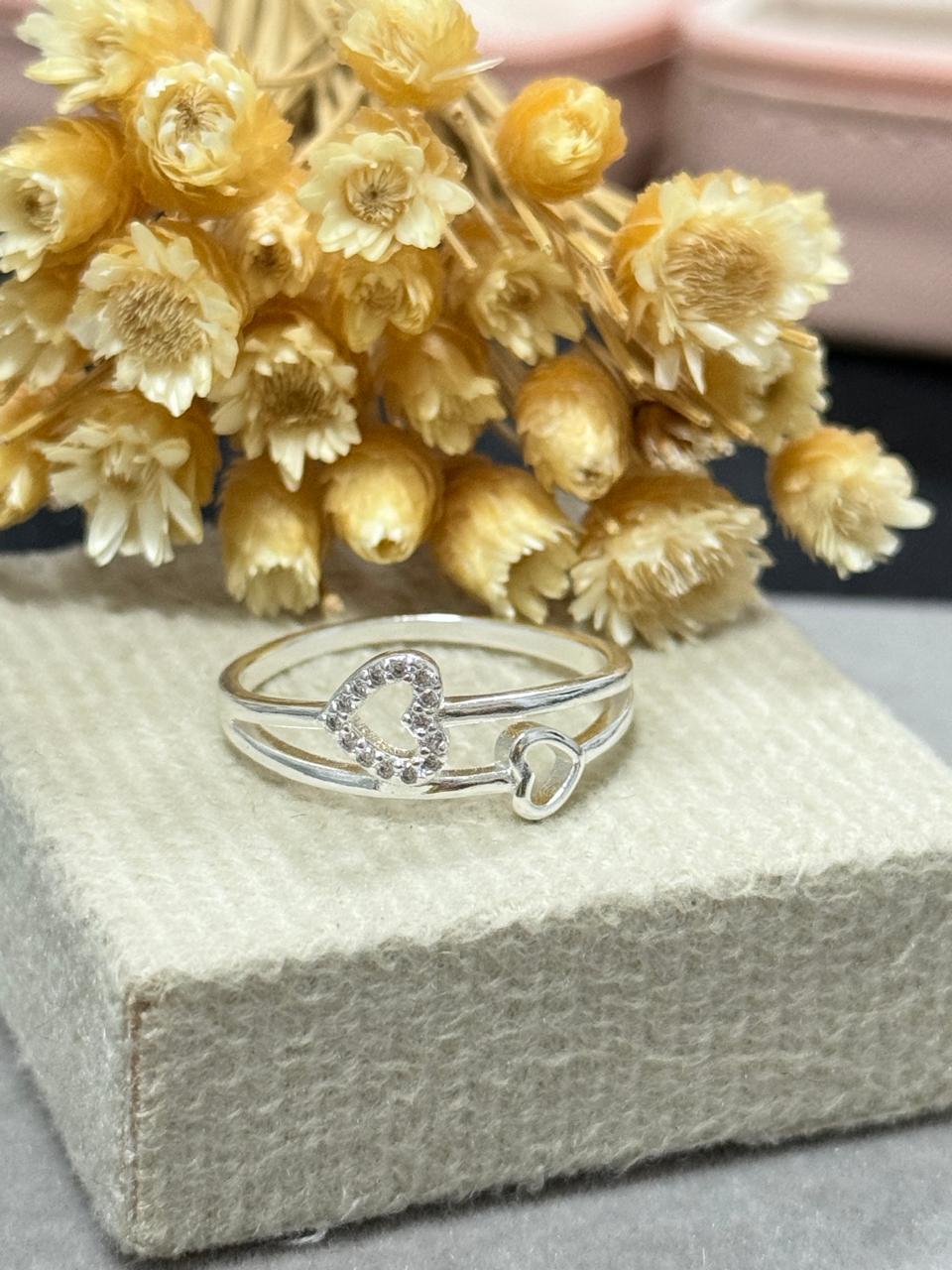 Anel duplo coração