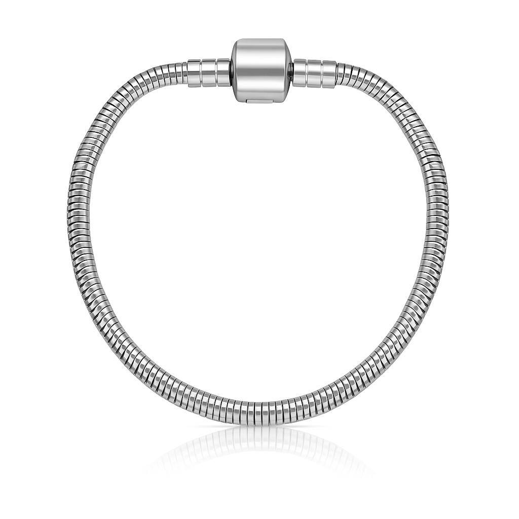 Pulseira para berloques  - banhado a ródio branco