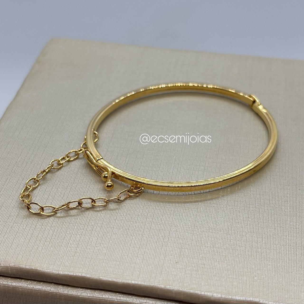 Bracelete infantil liso - banhado a ouro 18k