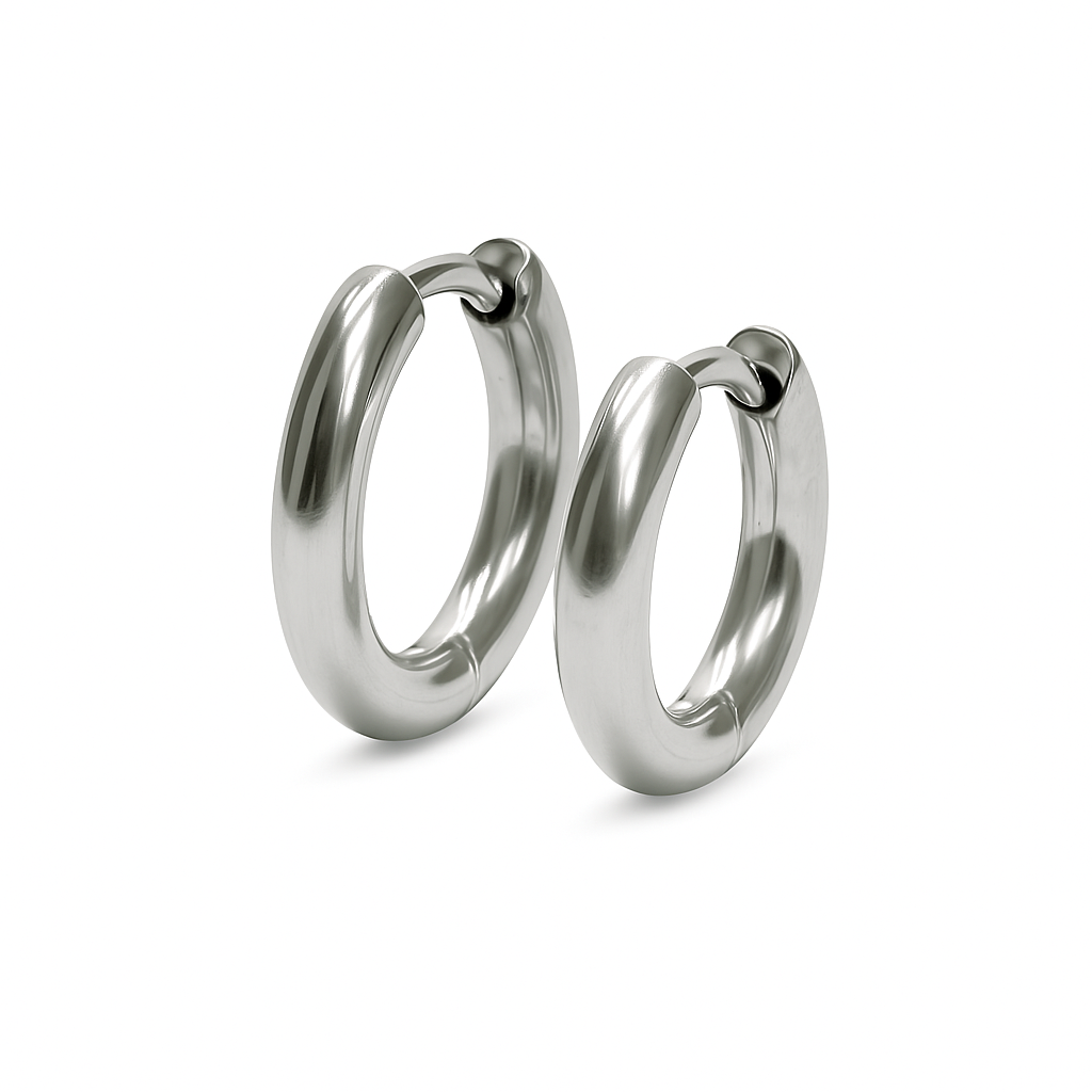 Argola lisa de 1,5cm diâmetro com 2,5mm de espessura (P) - aço inoxidável