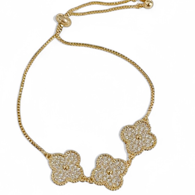 PULSEIRA TREVO ZIRCONIA CRISTAL