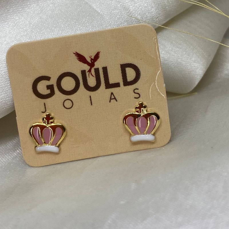 BRINCO INFANTIL COROA ROSA RESINA