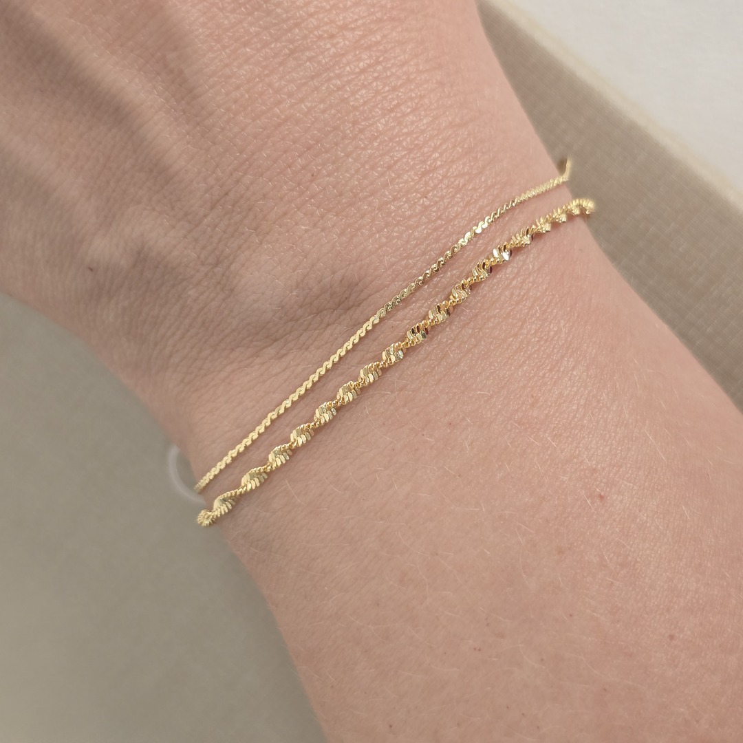 Pulseira Dupla com Corrente Delicada