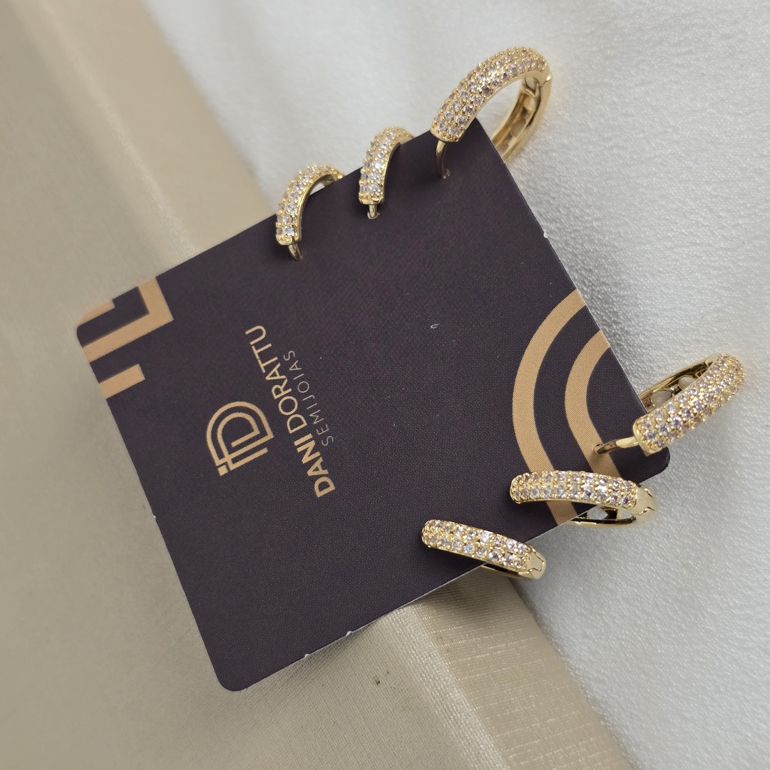 Argola Trio Zirconia