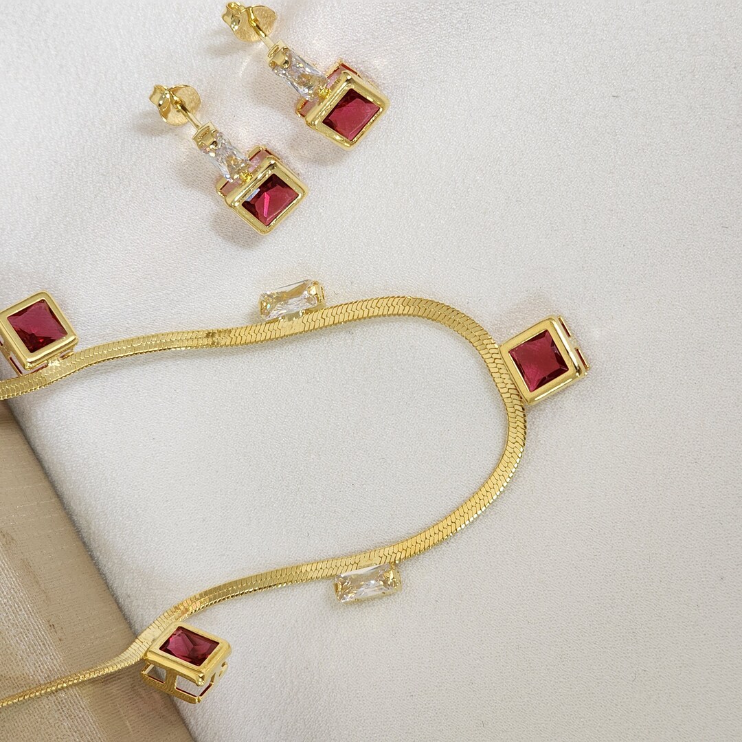 Conjunto Pedra Corrente Fita