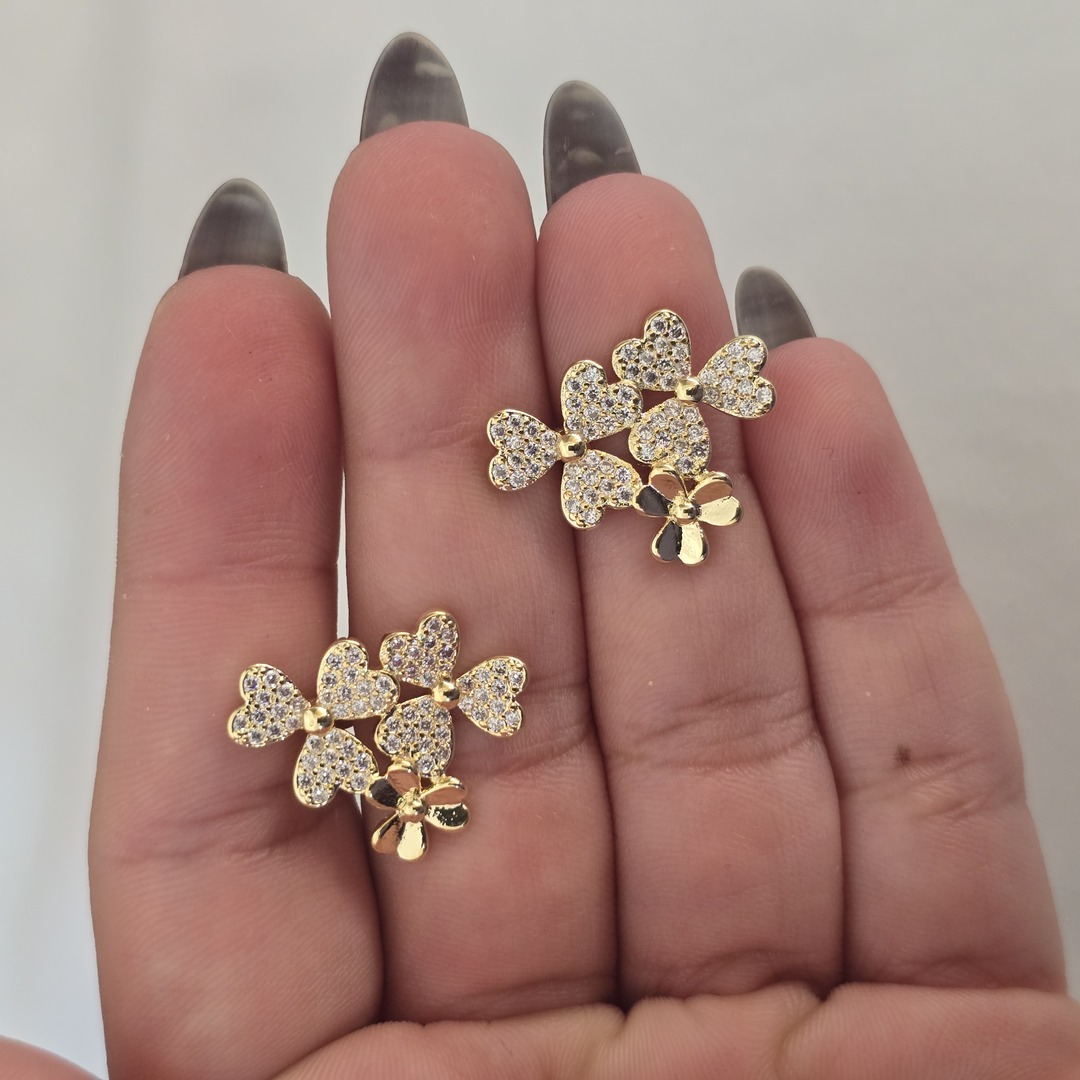 Brinco Flor Zircônia
