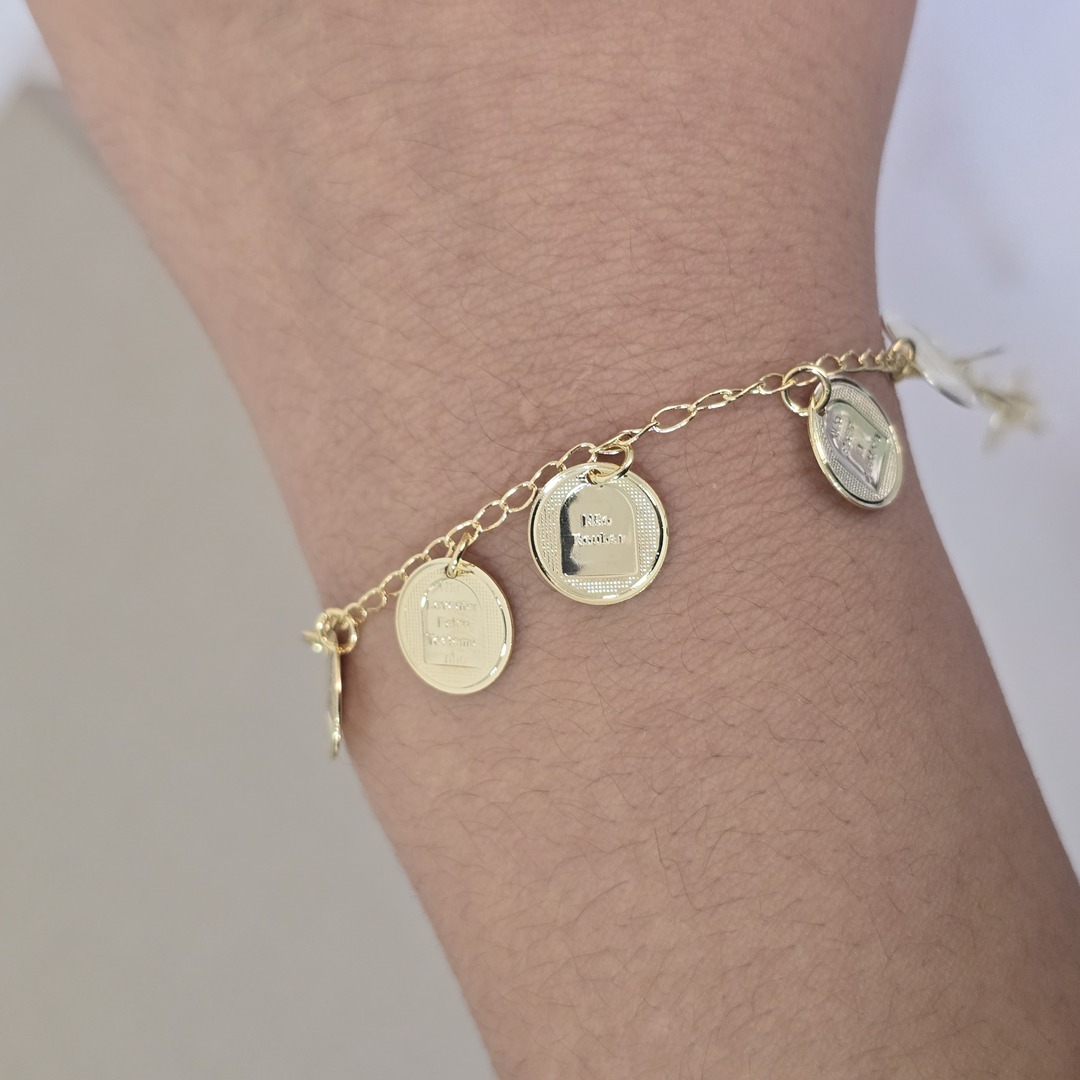 Pulseira Medalinha Dez Mandamentos