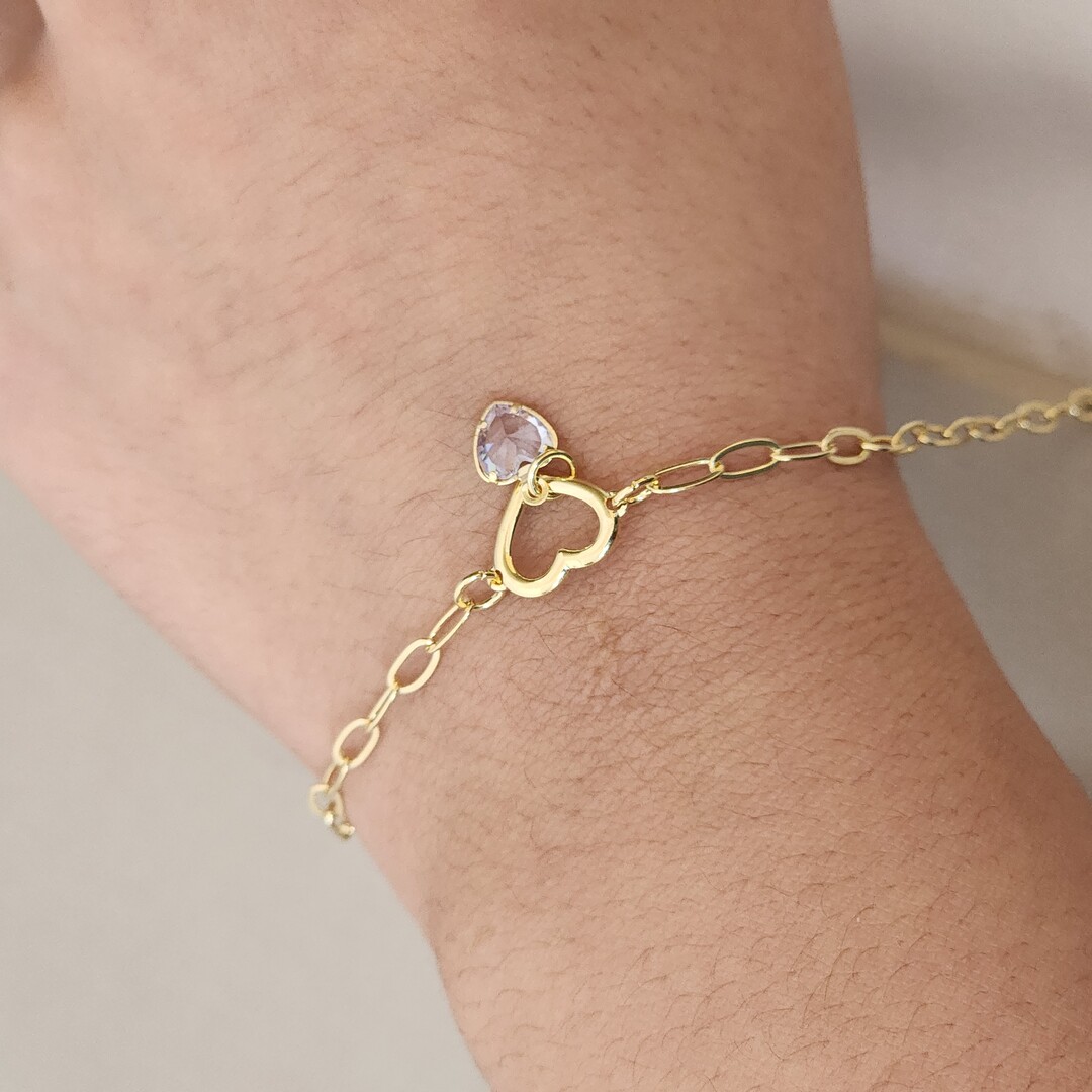 Pulseira Delicada Coração e Zircônia