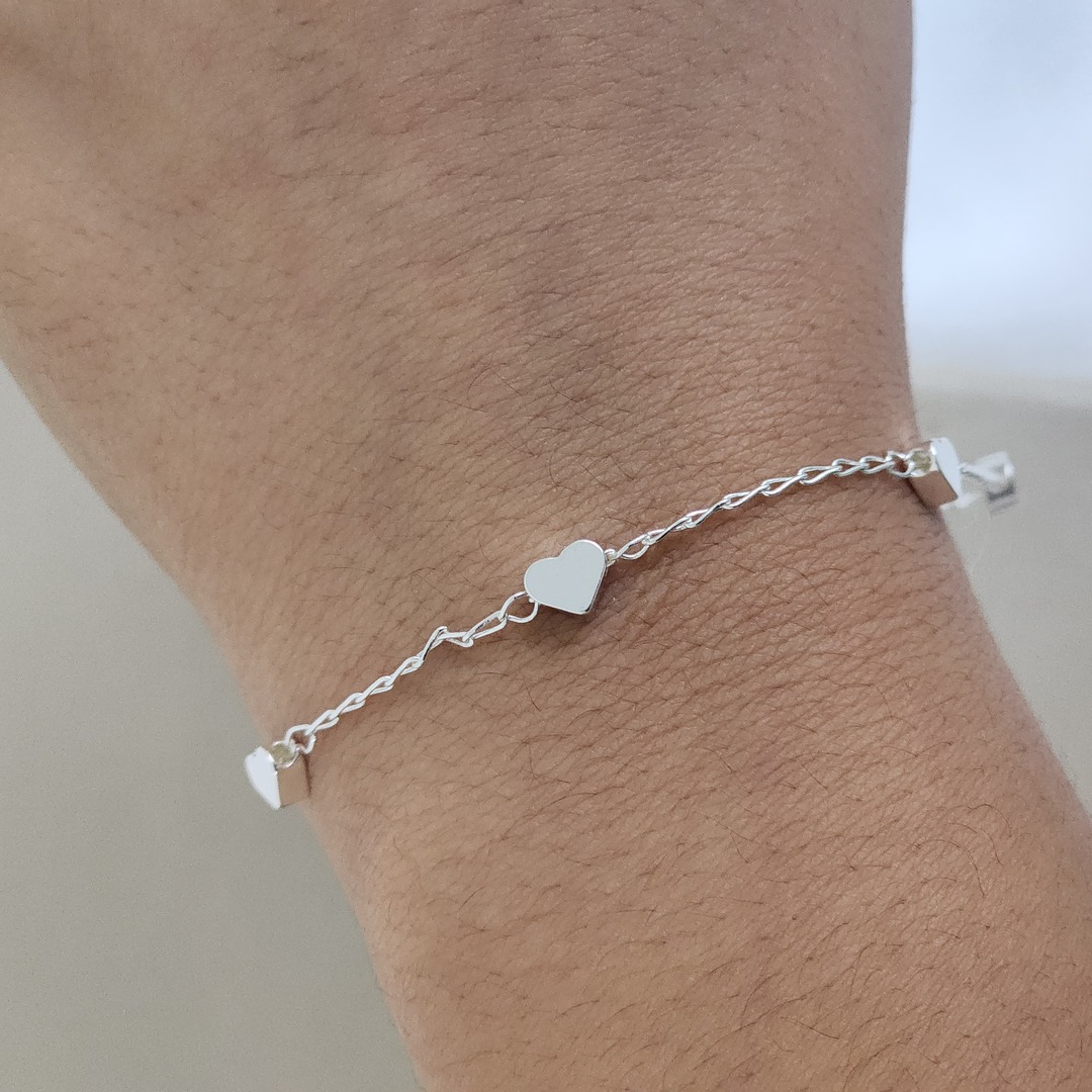 Pulseira Corações Lisos