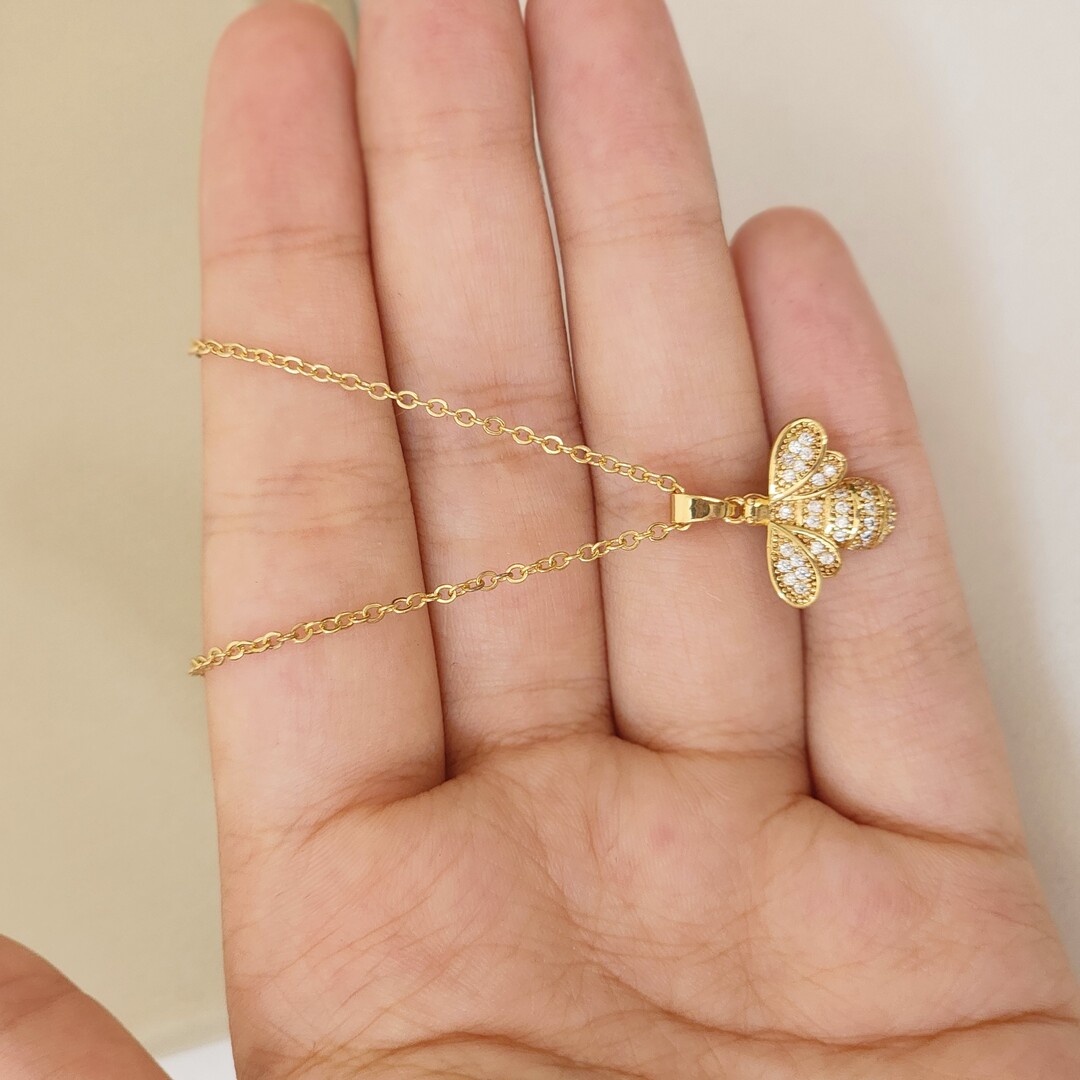 Colar Delicado Abelha Zircônia