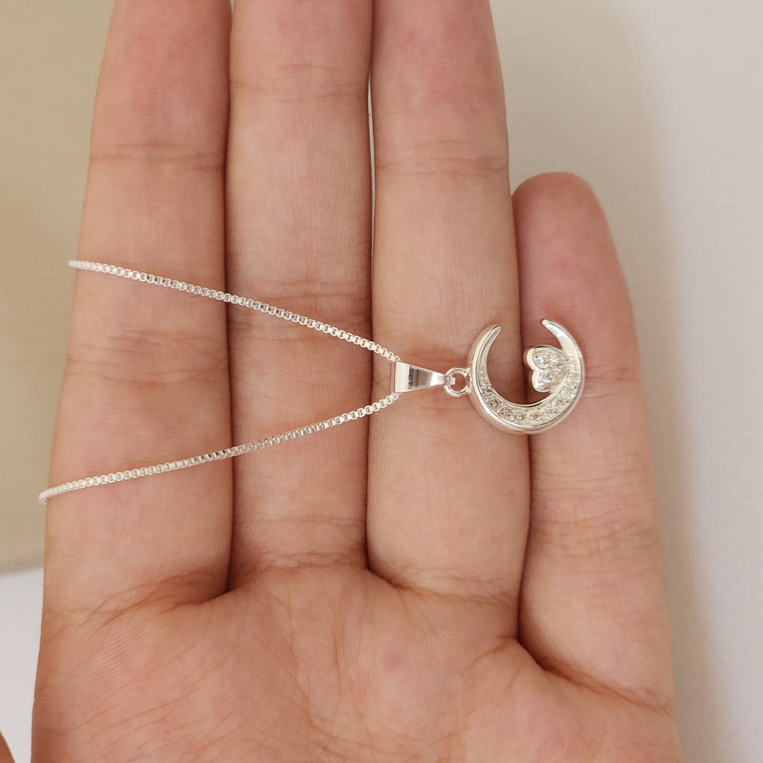 Colar Delicado Lua Zircônia