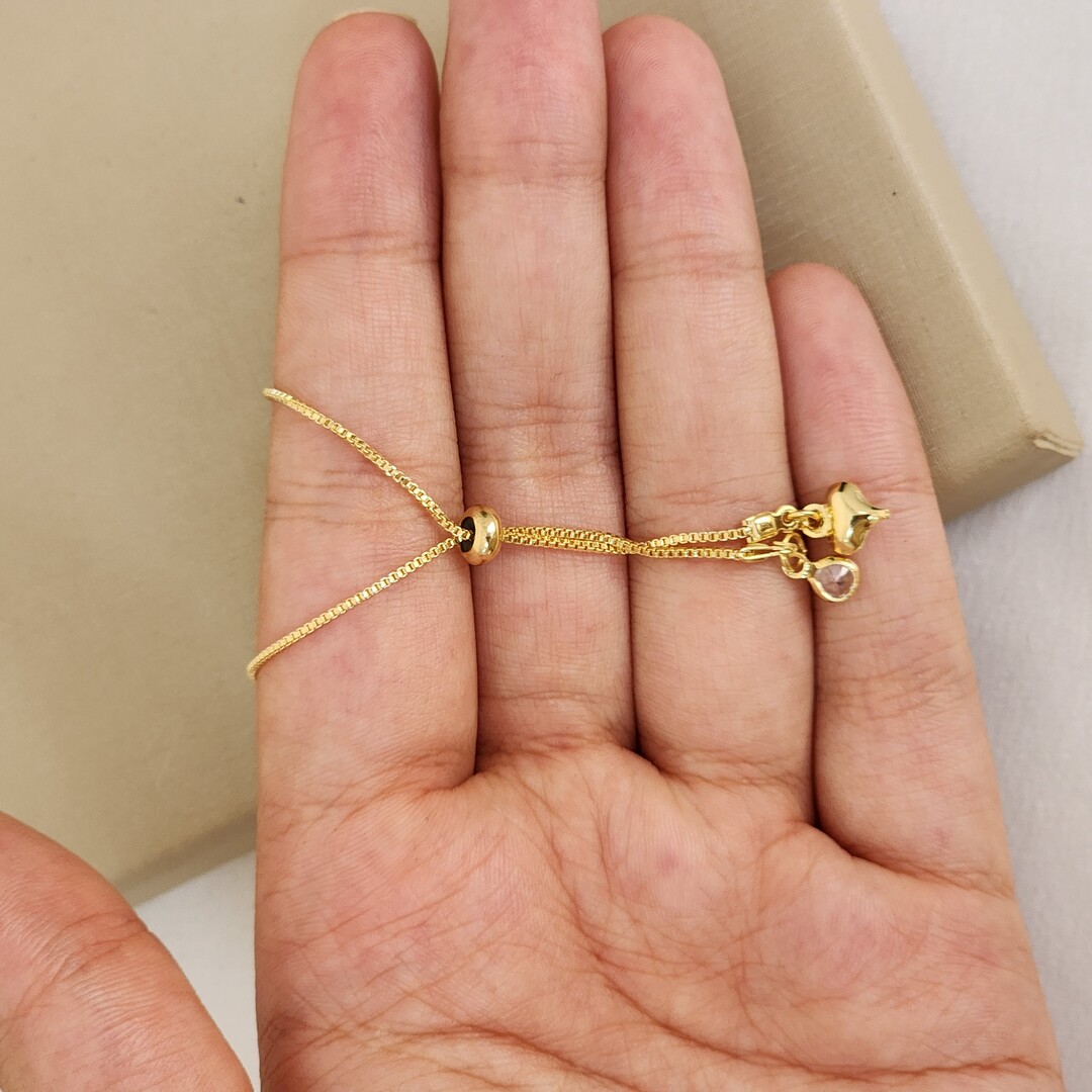 Colar Gravatinha Coração e Zircônia