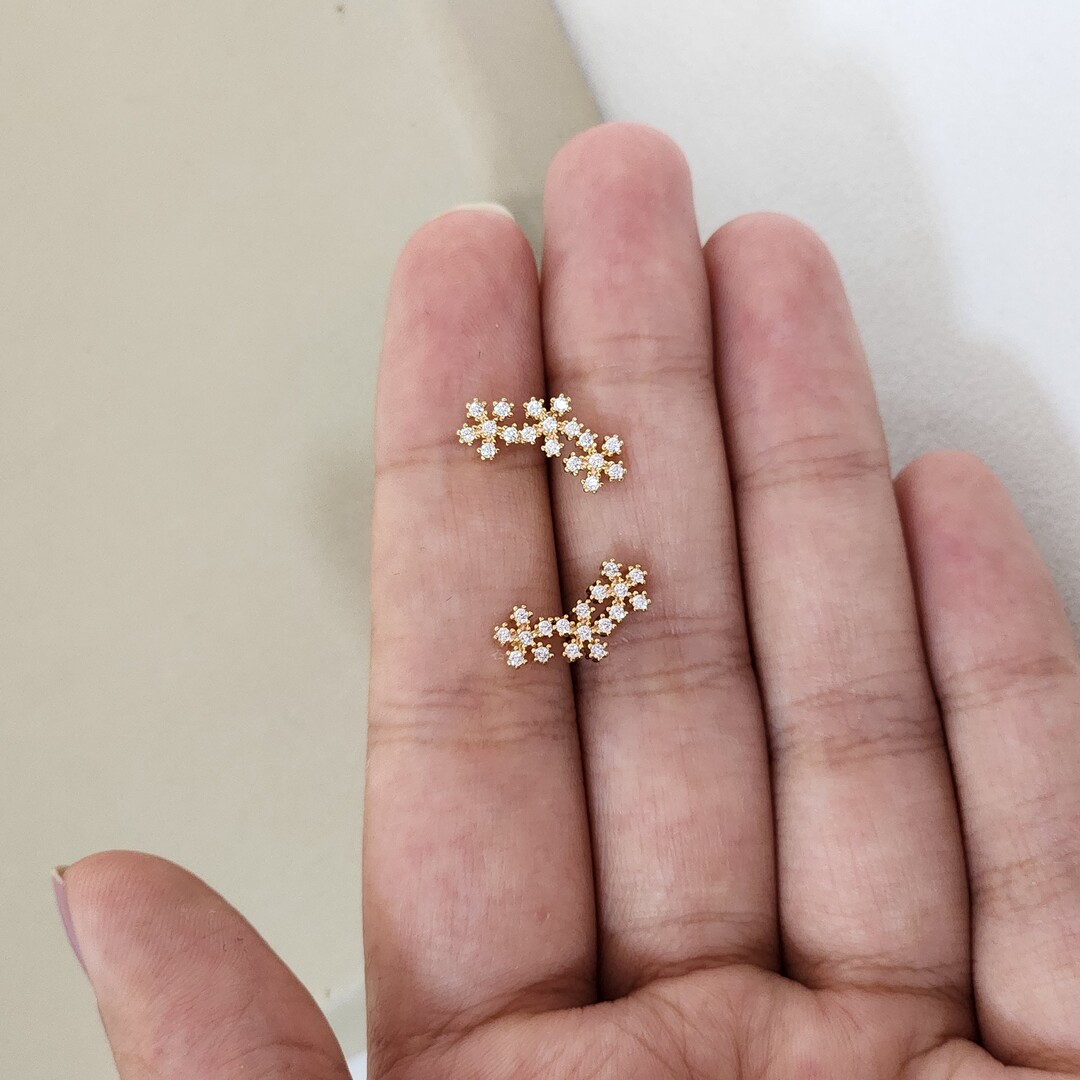 Brinco Flor Delicado  Zircônia