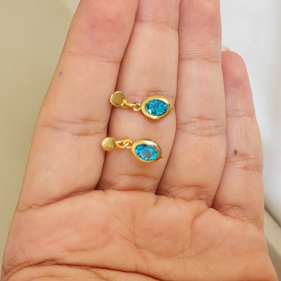 Brinco Delicado Zircônia - Azul