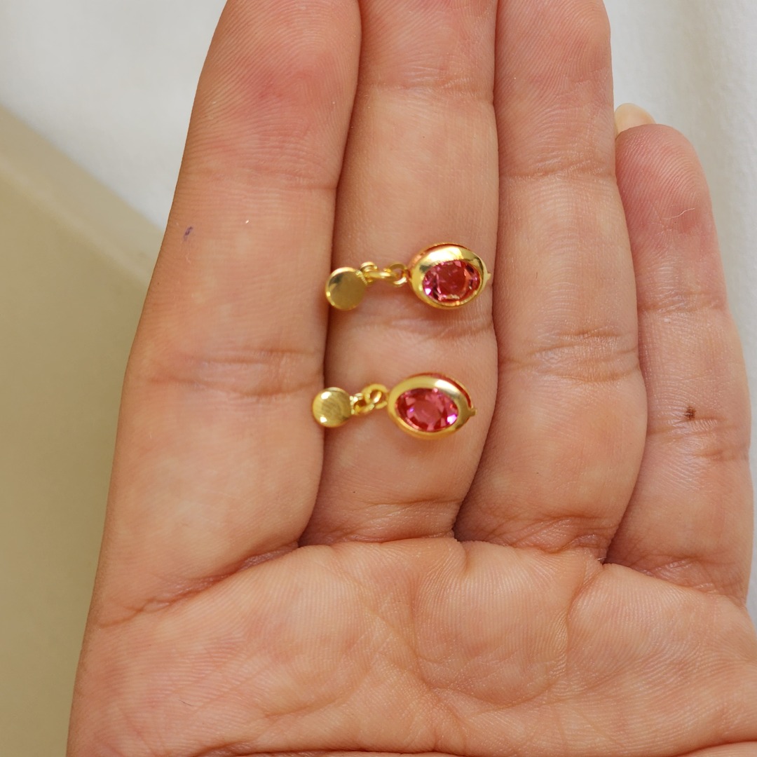 Brinco Delicado Zircônia - Rosa