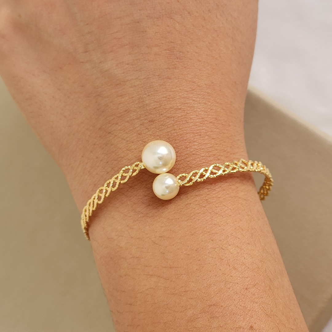 Pulseira Bracelete Maxi Perolas