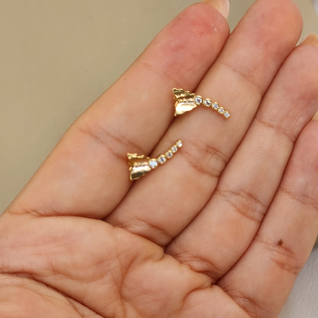 Brinco Delicado Borboleta Zircônia