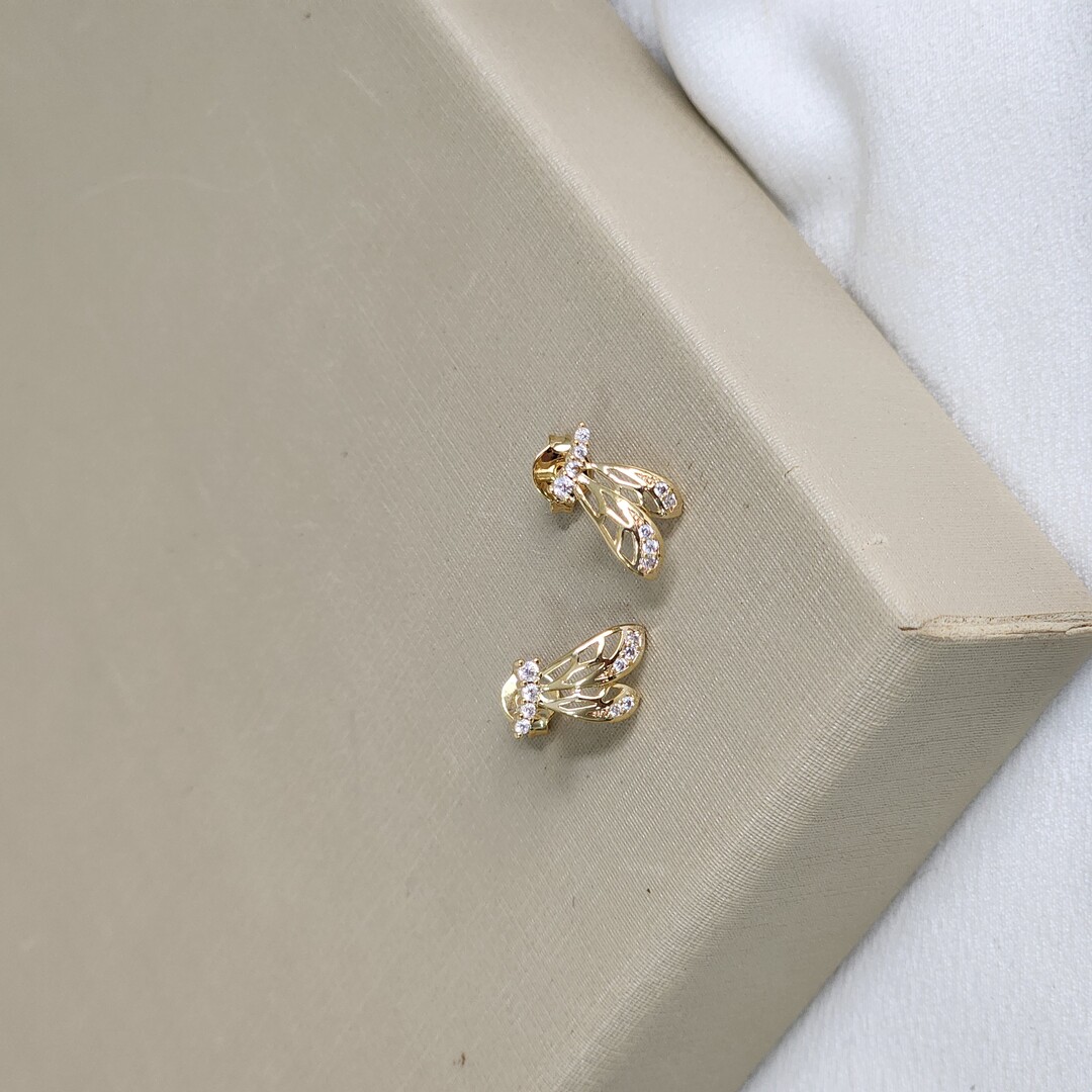 Brinco Borboleta Zircônia