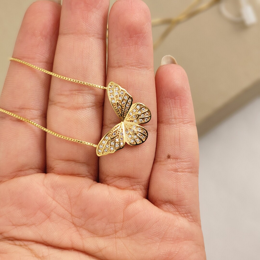Colar Borboleta Zircônia