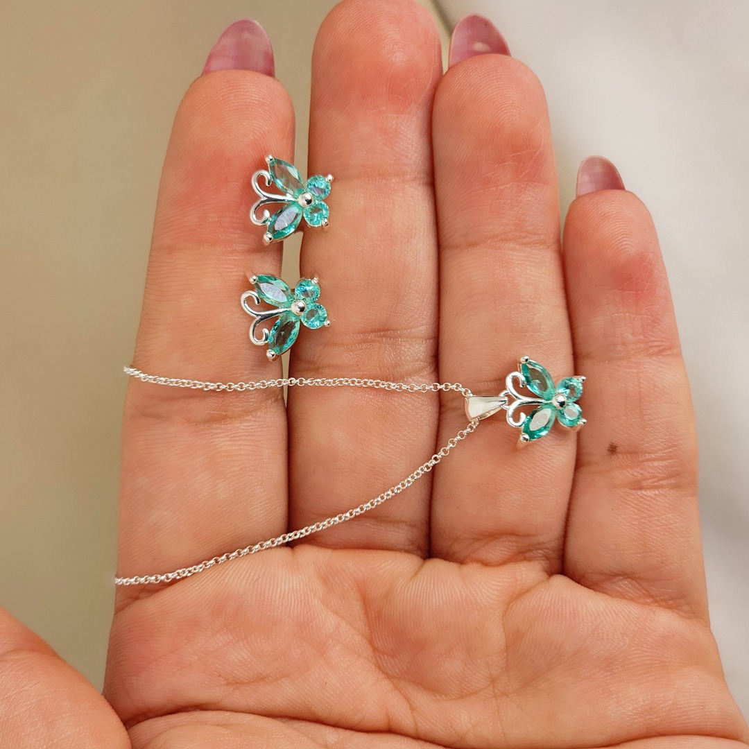 Conjunto Delicado Borboleta Zircônia