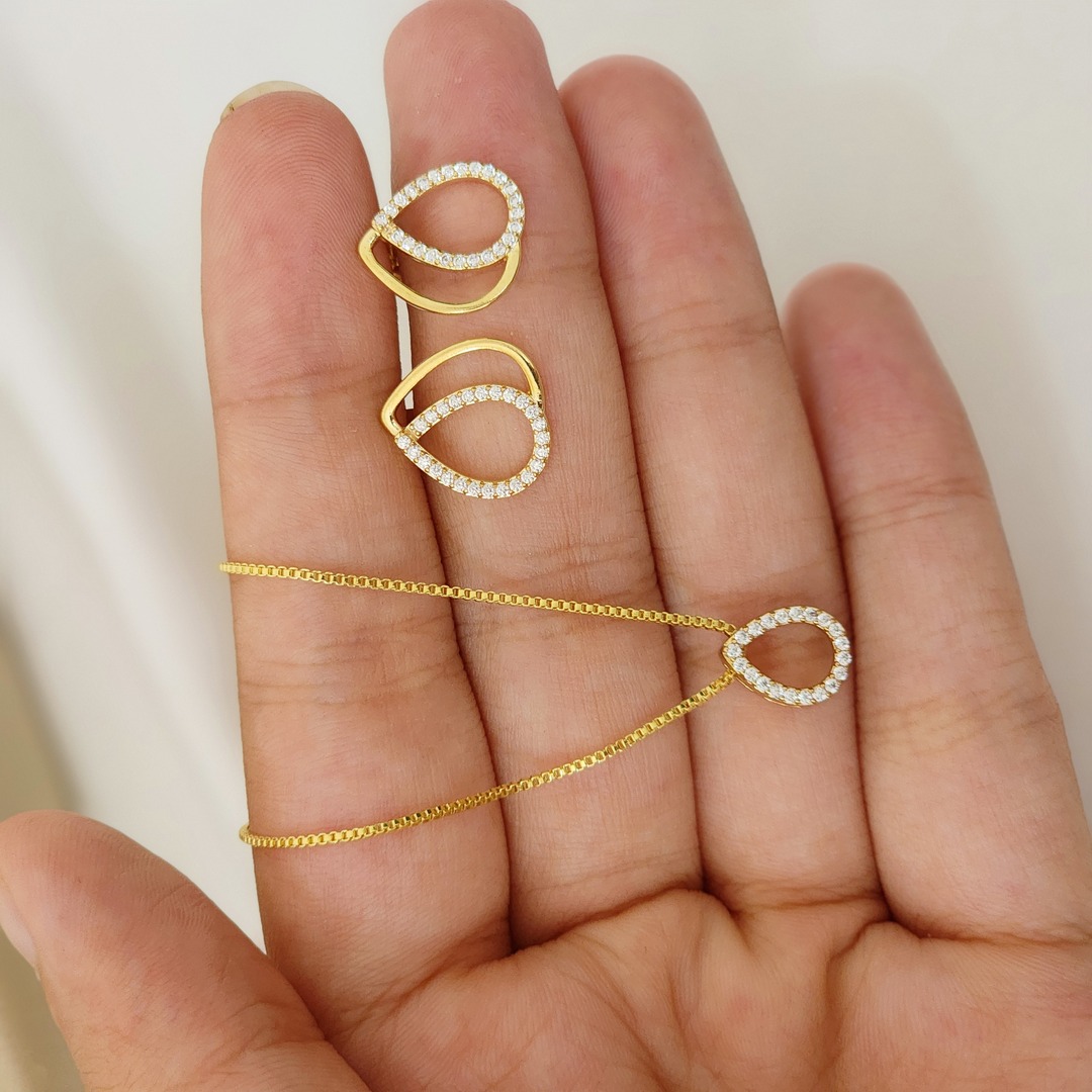 Conjunto Gota Lisa e Zircônia