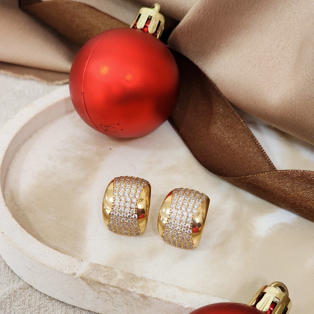 Brinco Elegante Zircônia