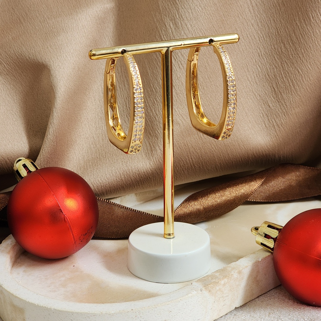 Argola Elegante Zircônia