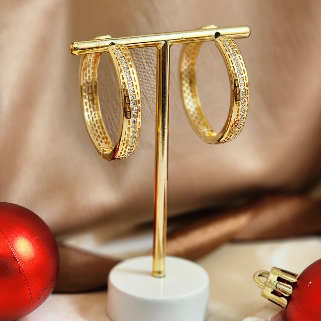 Argola Elegante Zircônia