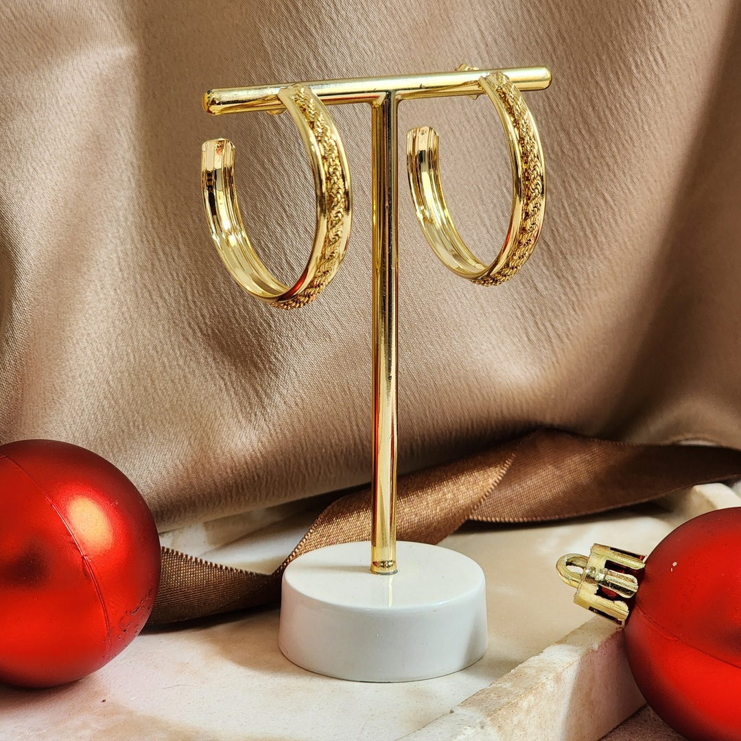 Argola Elegante Zircônia