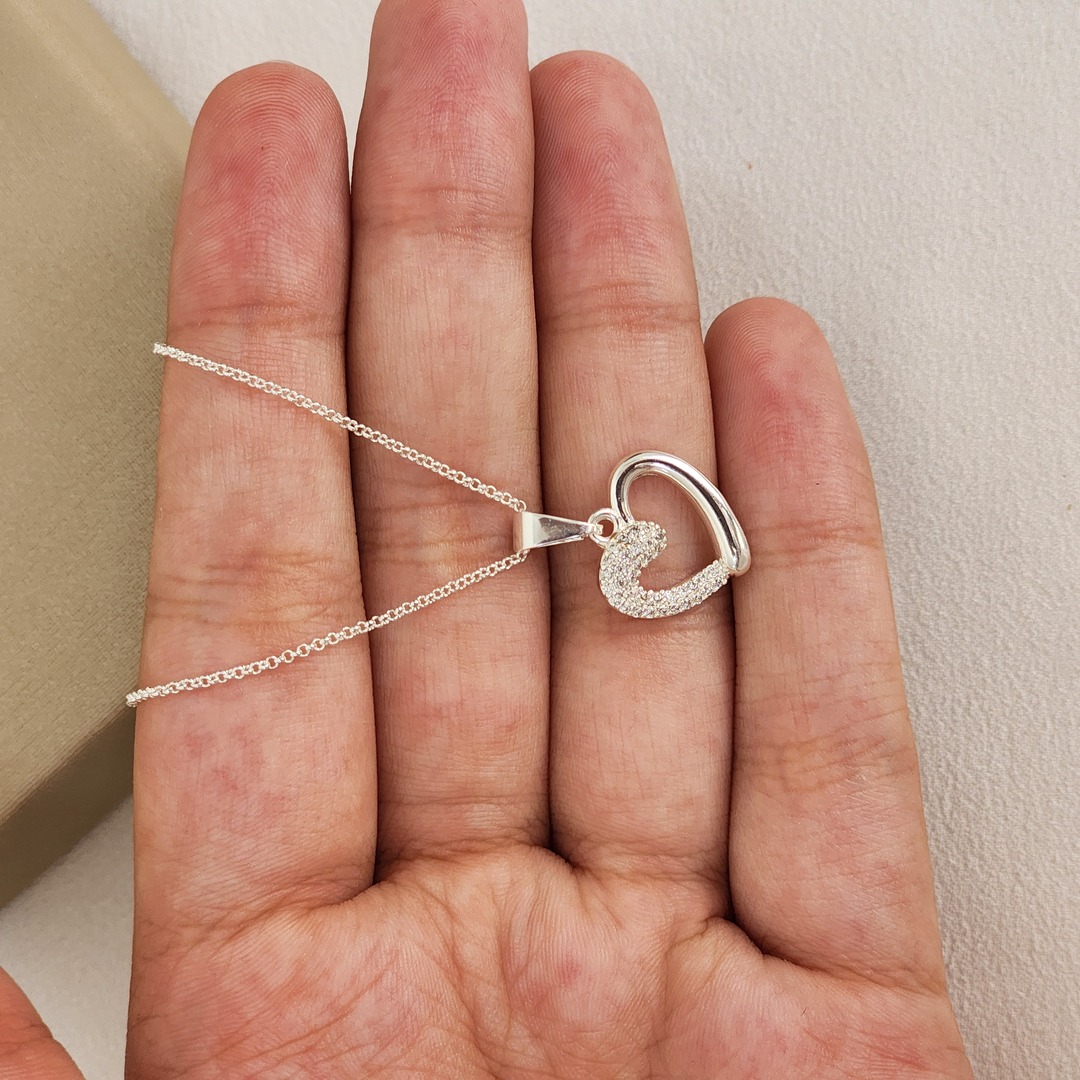 Colar Coração Zircônia