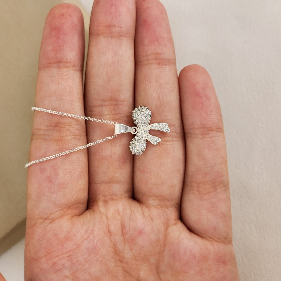 Colar Delicado Laço Zircônia