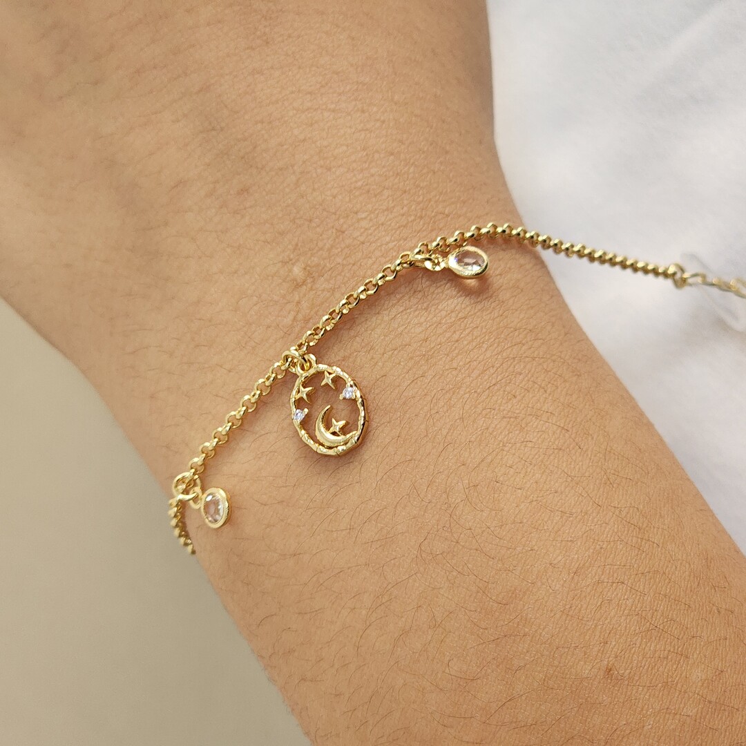 Pulseira Lua e Estrela Zircônia
