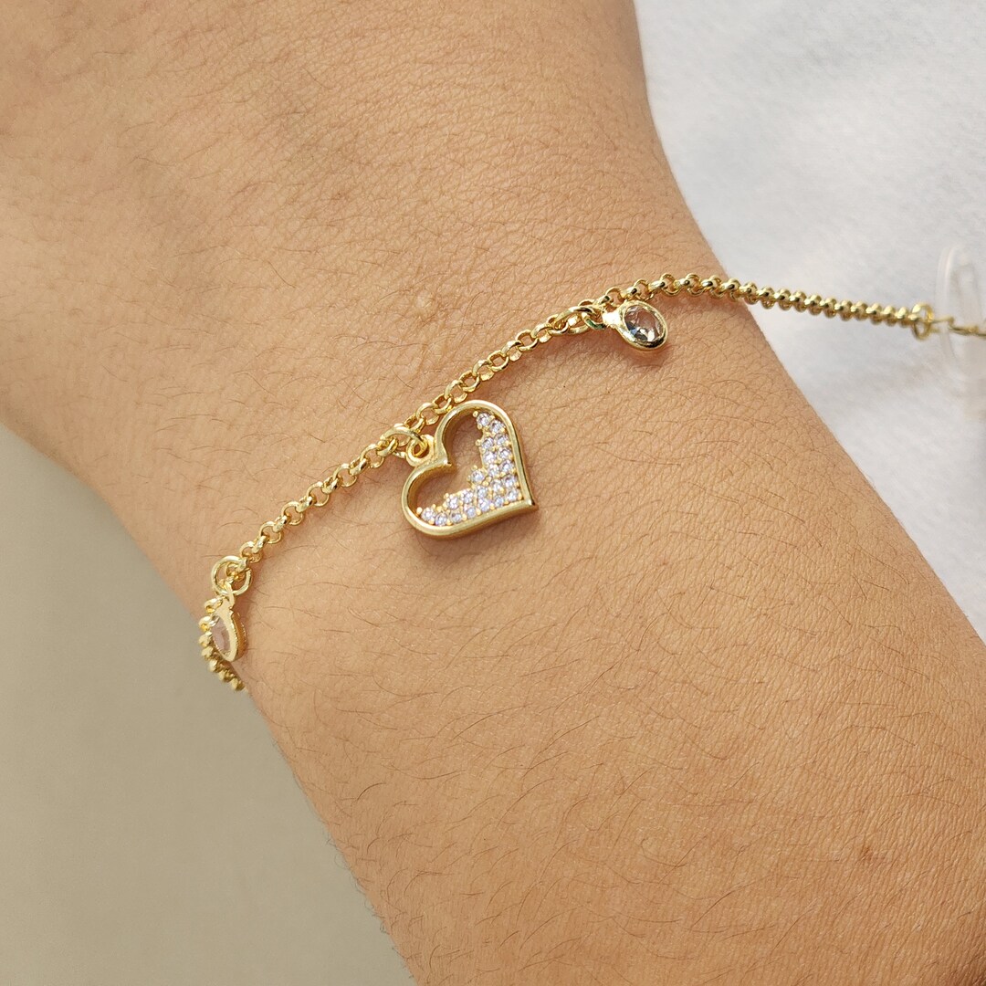 Pulseira Coração Zircônia