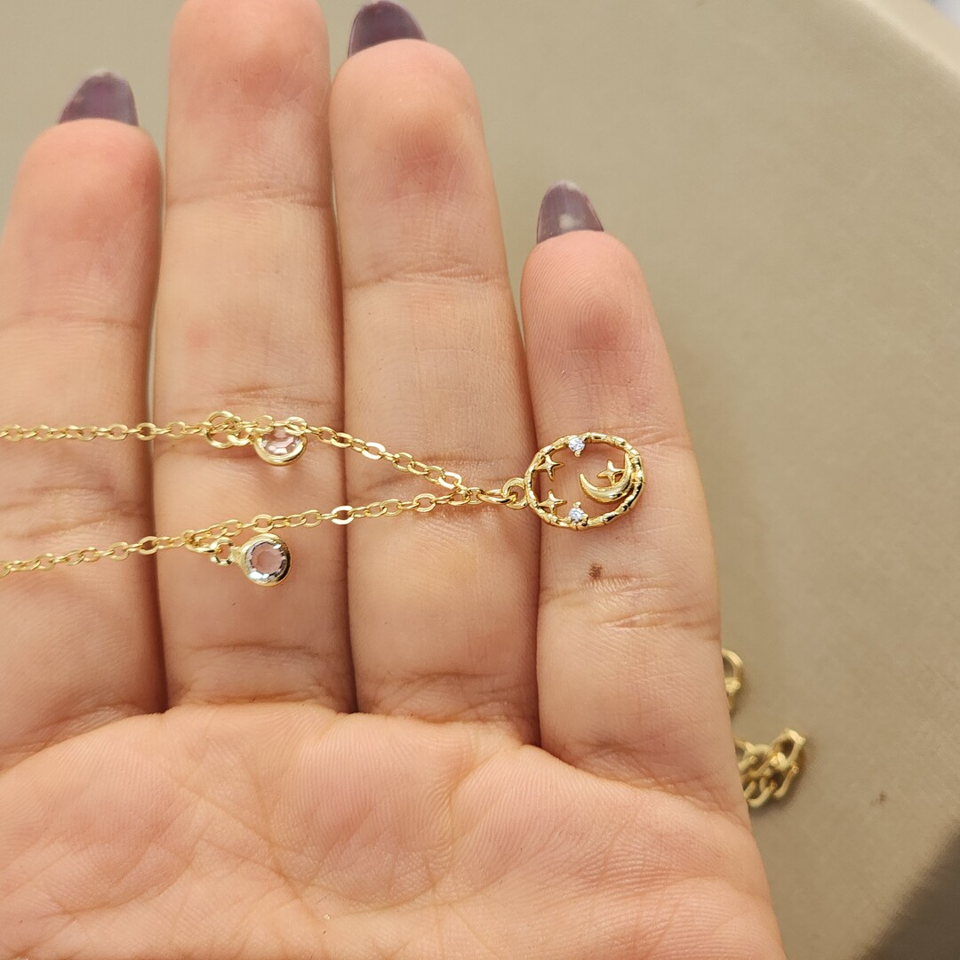 Colar Choker Lua e Estrela Zircônia