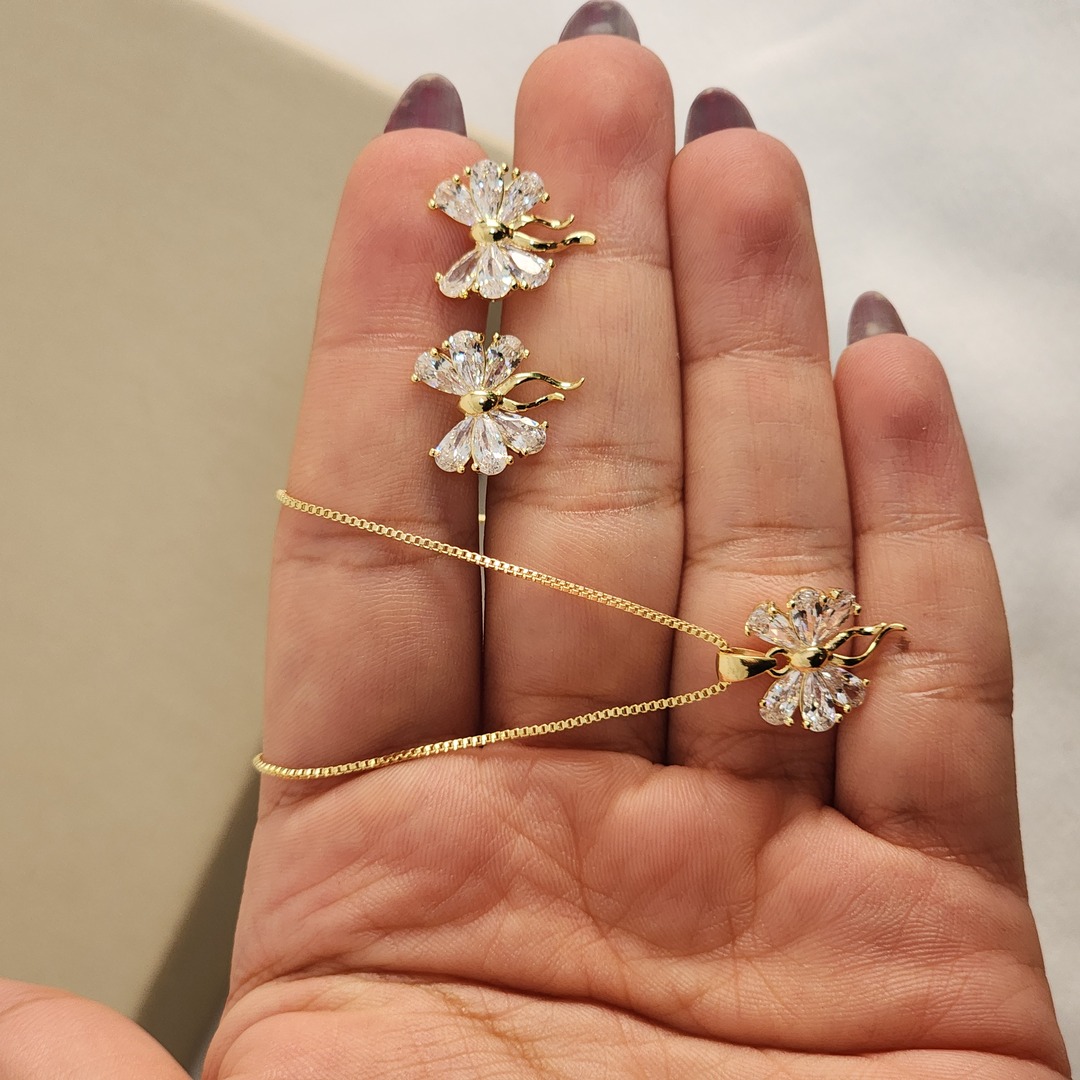 Conjunto Laço Zircônia