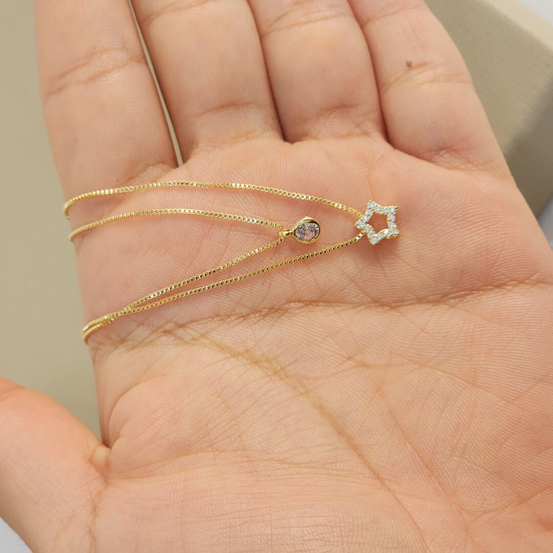 Colar Duplo Zircônia