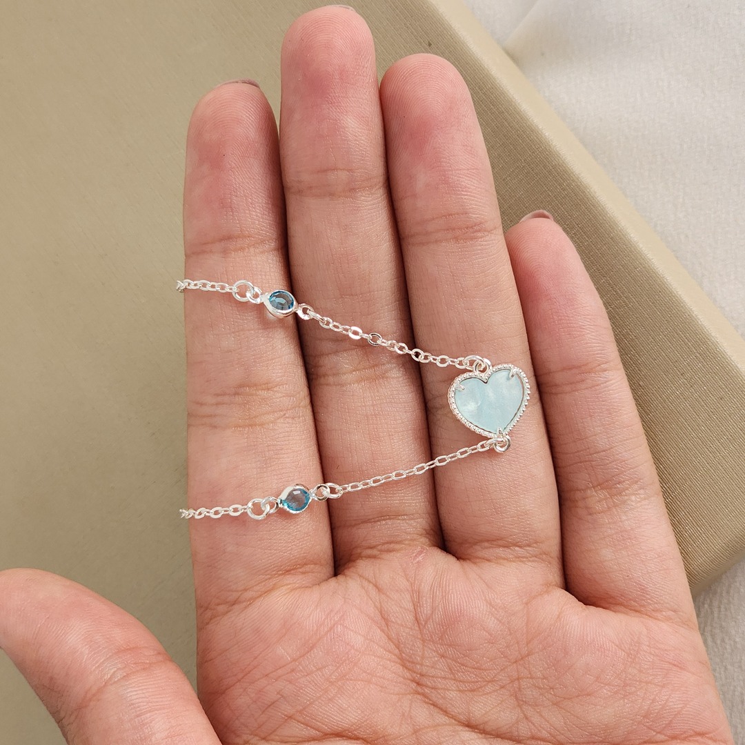 Colar Coração Madreperola