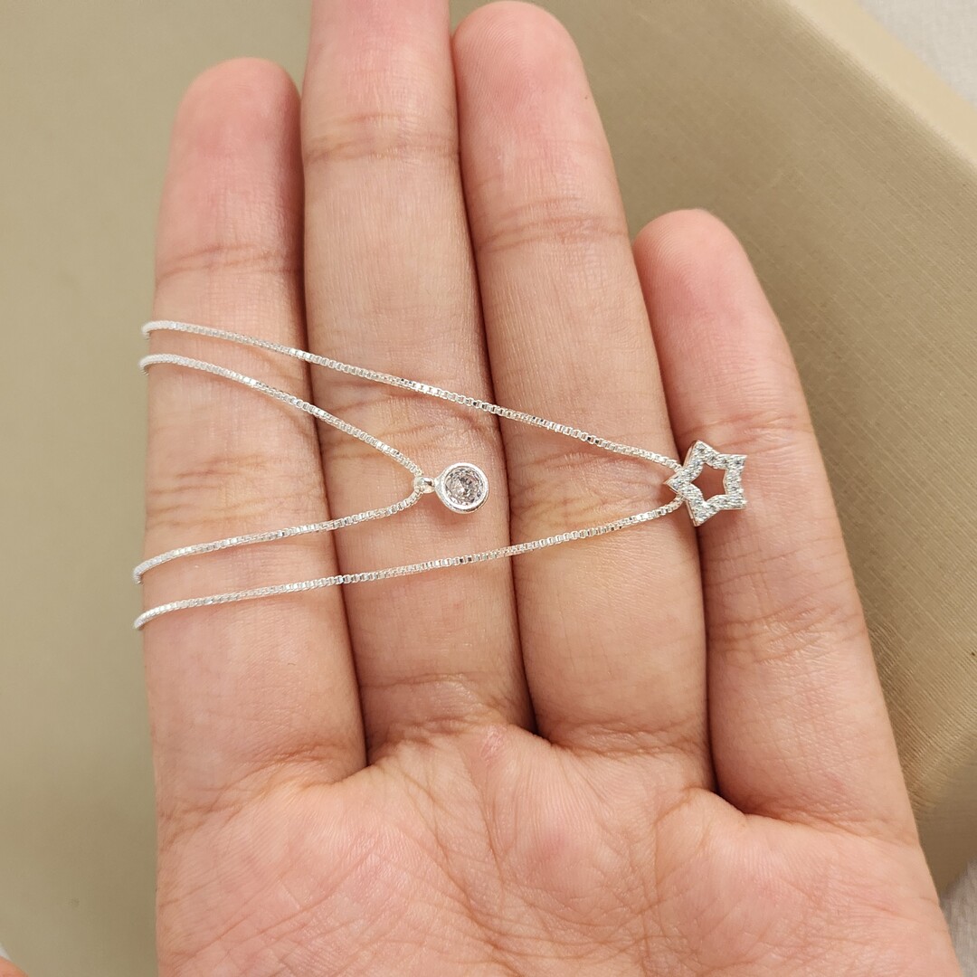 Colar Duplo Zircônia